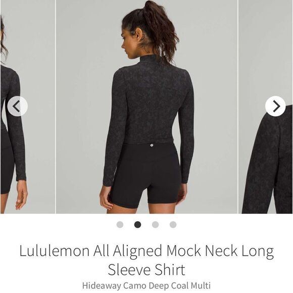 Lululemon All Aligned Mock Neck Long Sleeve Shirt
Hideaway Camo Deep Coal Multi - Picture 2 of 8